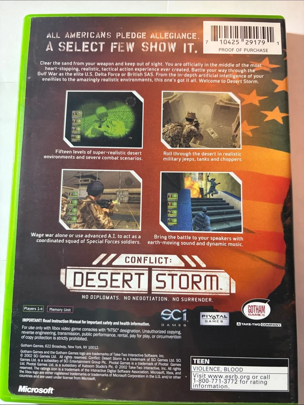 Microsoft Xbox Conflict: Desert Storm - NWOT